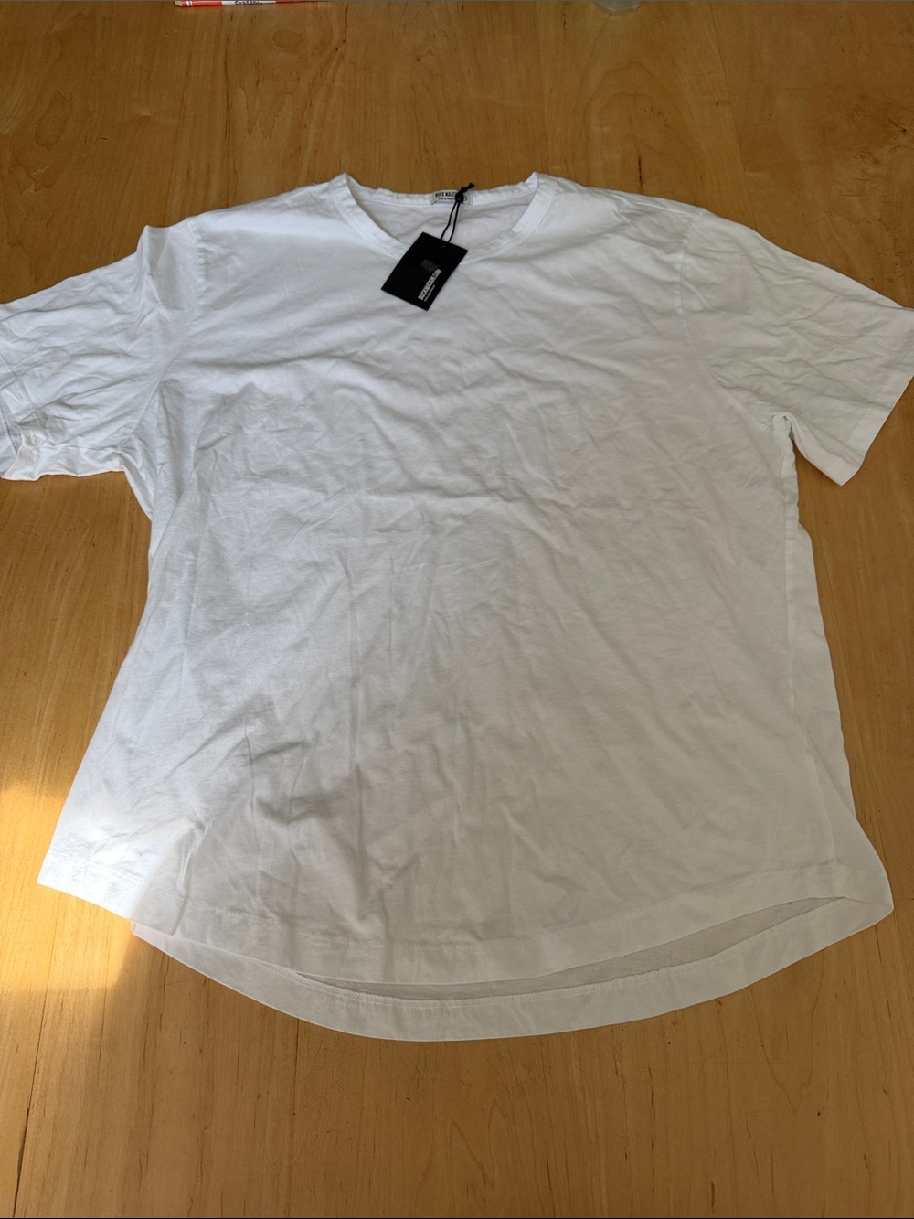 Buck Mason White Short-Sleeve Crew Tee *hole
